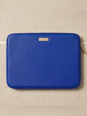 Kate Spade Royal Blue Saffiano Leather Laptop Sleeve 14 Inch Case